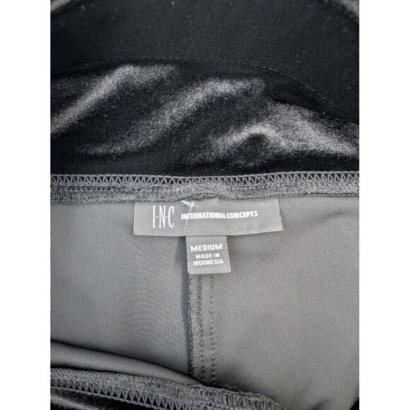 INC International Concepts black velvety leggings high rise women's sz medium K6 - Picture 4 of 7